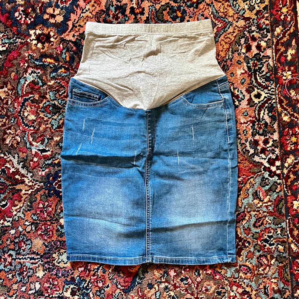 Maternity jean skirt